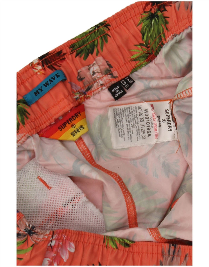 Superdry Short de Bain Femme UK 12 Polyester Rose Moyen Floral