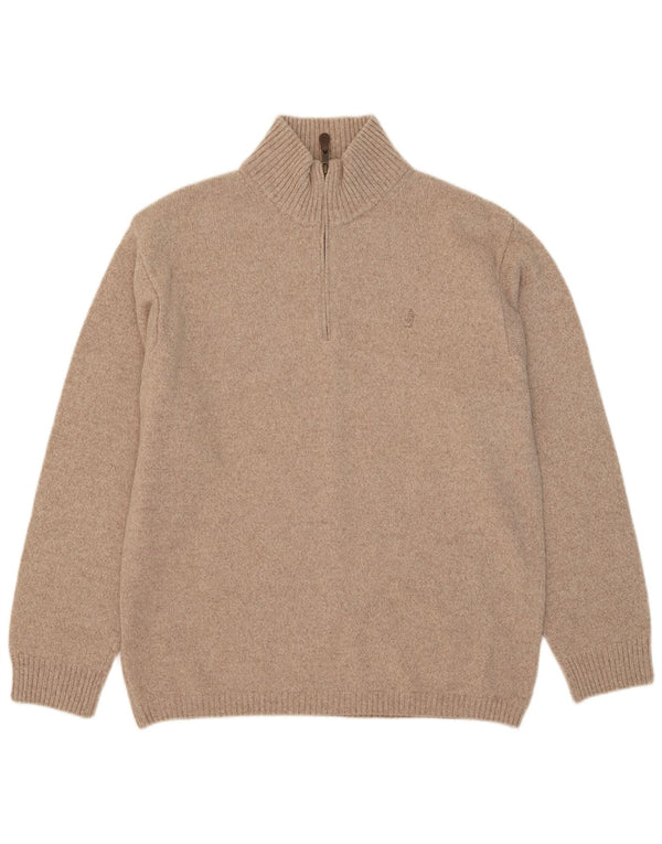 Marlboro Classics Pull à col zippé pour homme 2XL Laine beige