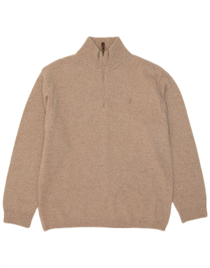 Marlboro Classics Pull à col zippé pour homme 2XL Laine beige