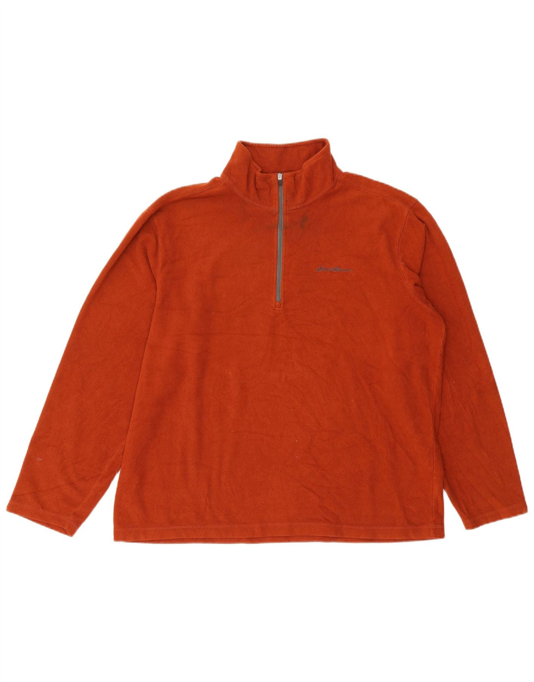 EDDIE BAUER Pull polaire à col zippé pour homme Large Orange Polyester