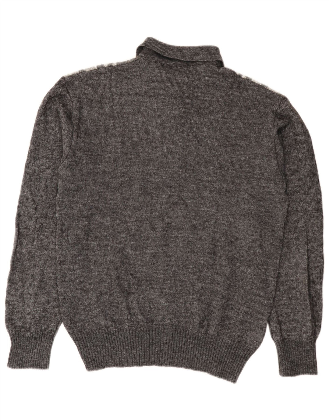 Rinaldi Pull à col polo pour homme Gris moyen Argyle/Diamond Laine