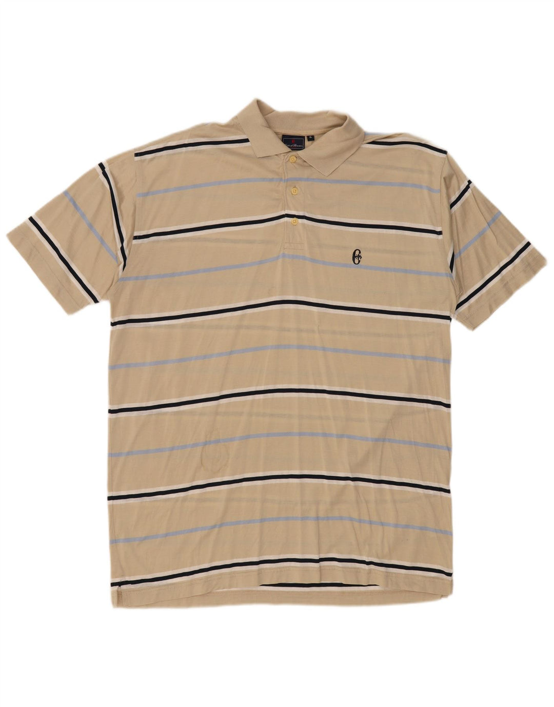 CONTE OF FLORENCE Polo Homme XL Coton Rayé Beige