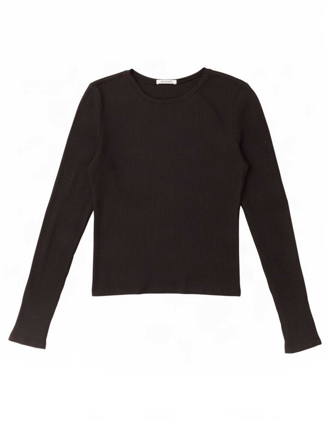 Zara Womens Crop Top Manches Longues UK 14 Large Noir