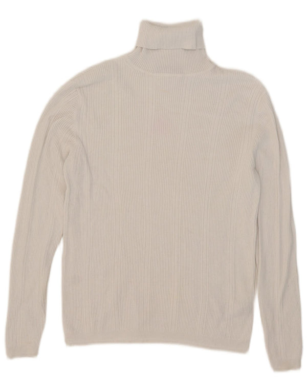 Marks & Spencer Pull col roulé pour femme UK 12 Viscose blanc moyen