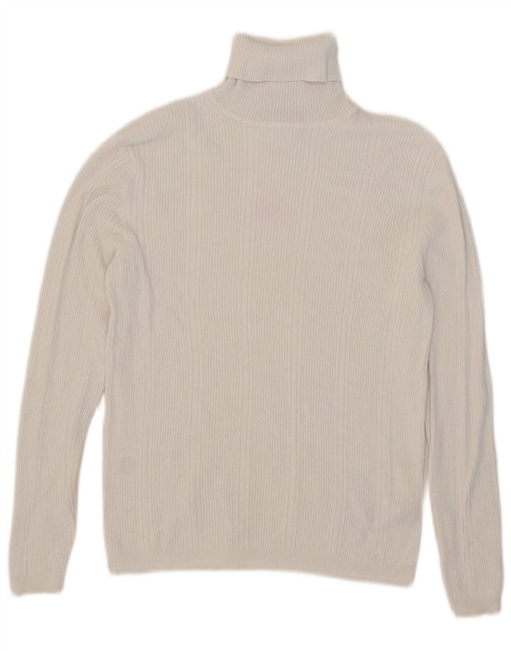 Marks & Spencer Pull col roulé pour femme UK 12 Viscose blanc moyen