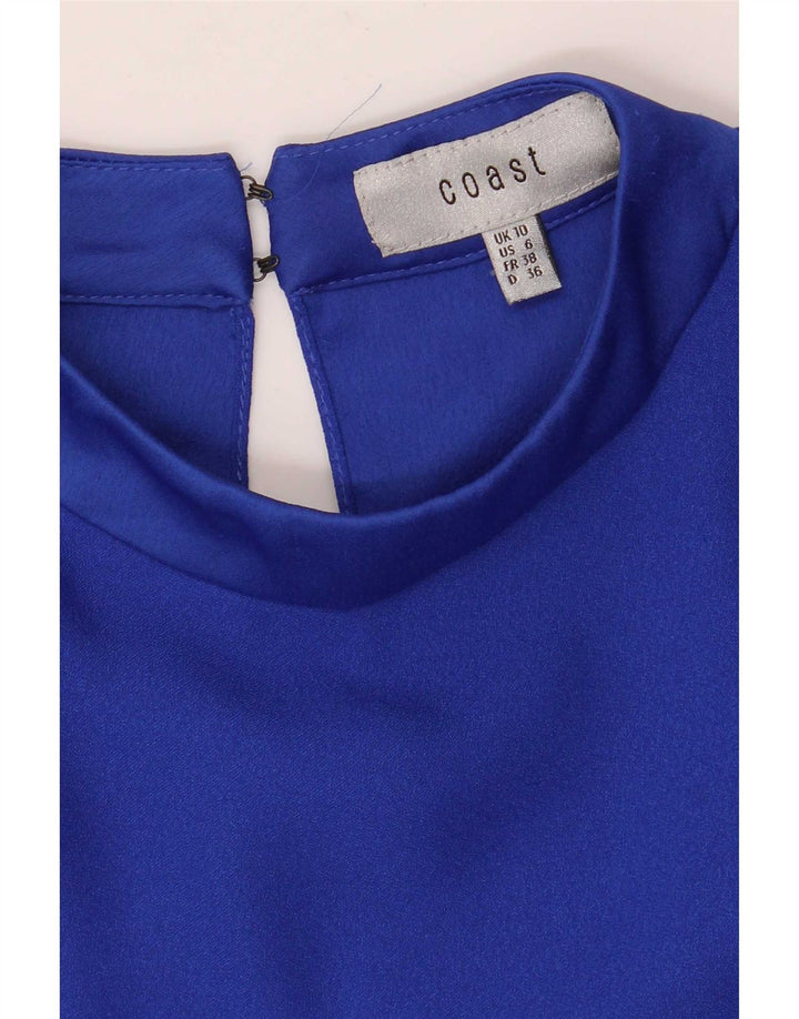 Coast Chemisier à manches longues pour femme UK 10 Petit Bleu Polyester