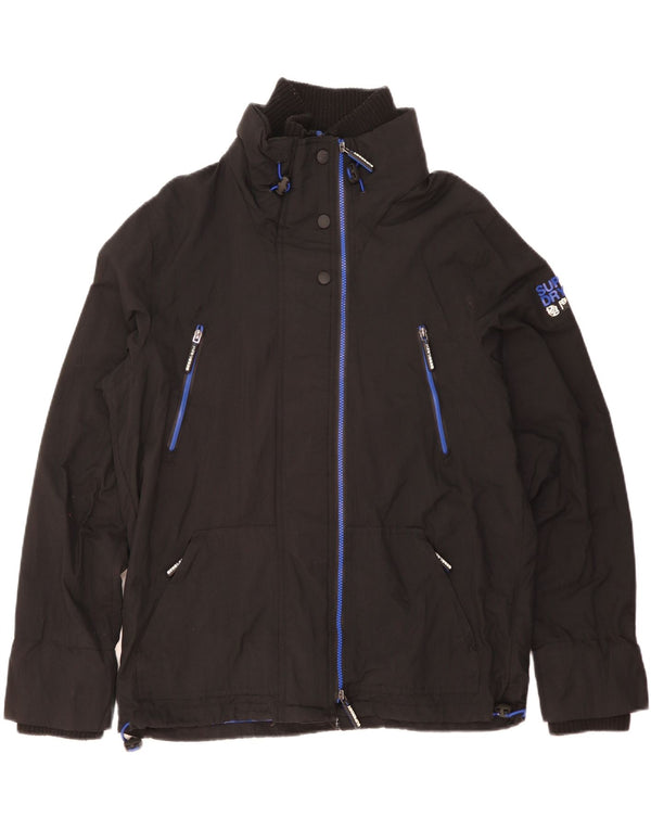 SUPERDRY Veste de pluie graphique The Wind Attacker pour hommes UK 44 2XL Nylon noir