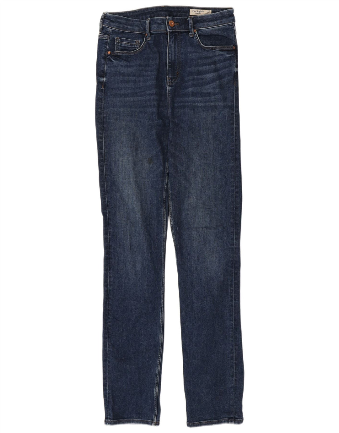 MARKS & SPENCER Jean droit Sophia pour femme UK 12 Medium W30 L33 Bleu