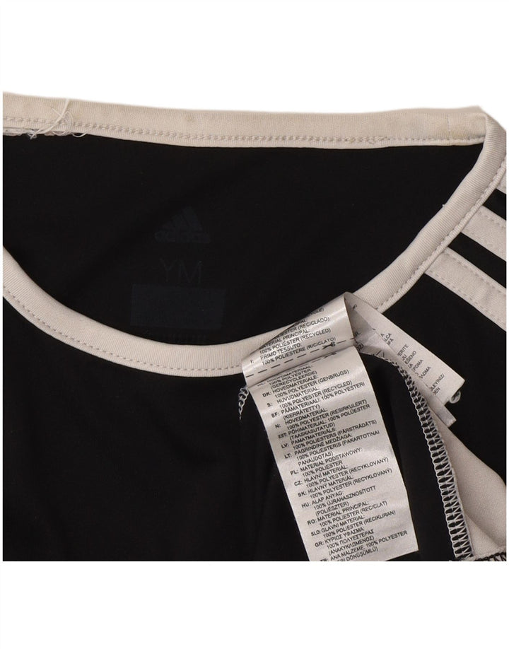 Adidas T-Shirt Garçon Top 11-12 ans Polyester Colorblock Noir Moyen