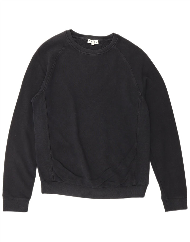 REISS Sweat-shirt pour femme UK 14 Bleu marine moyen Coton