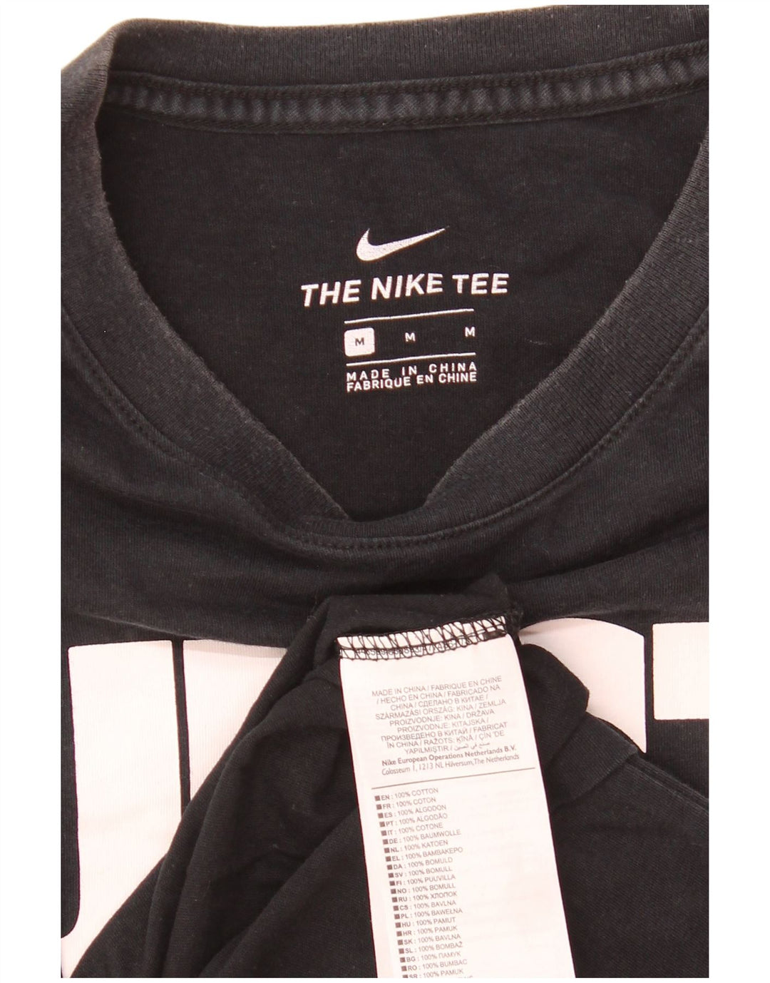 Nike T-shirt graphique pour homme en coton noir moyen