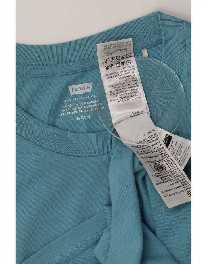 Levi's T-Shirt Femme UK 10 Petit Bleu Coton