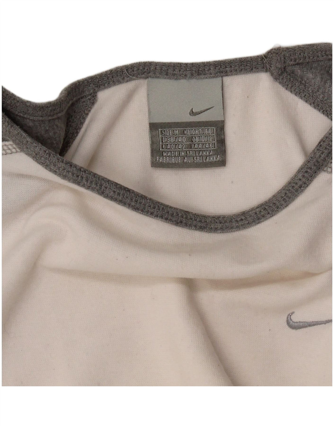 NIKE Haut à manches longues pour femme UK 10/12 Medium White Colourblock