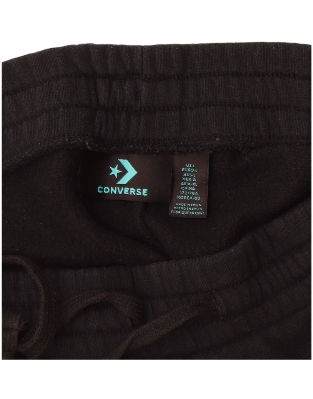 Converse Pantalon de survêtement pour femme en coton noir Taille L