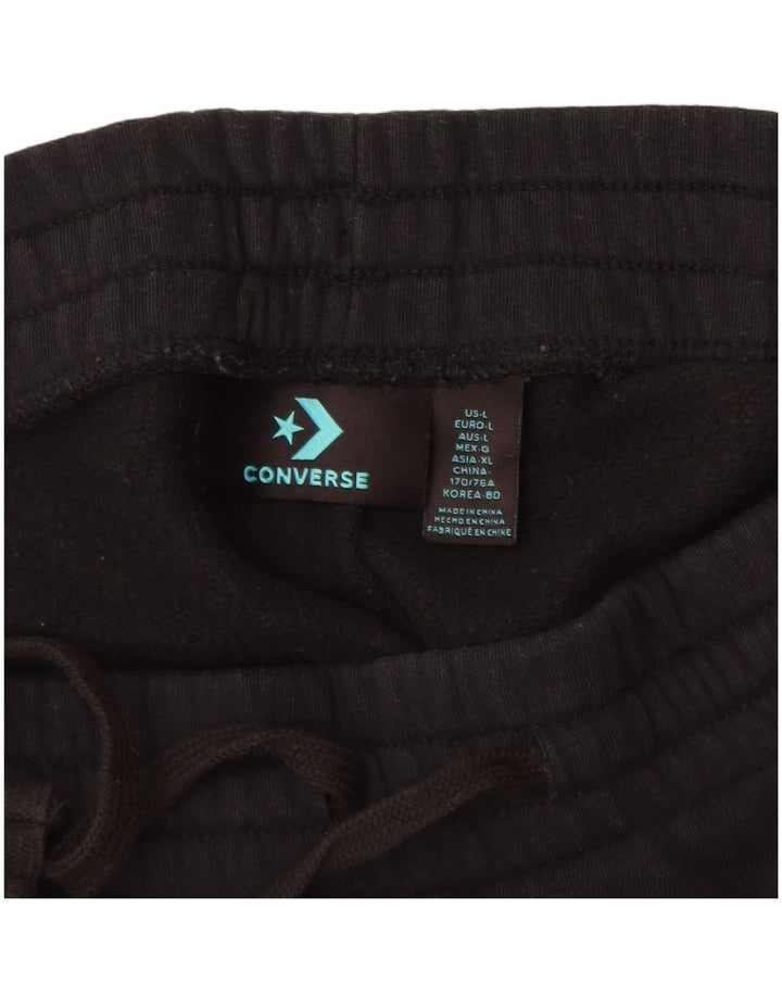 Converse Pantalon de survêtement pour femme en coton noir Taille L
