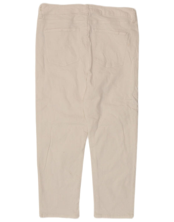 Marks & Spencer Jean court cigarette pour femme UK 18 XL W36 L24 Blanc