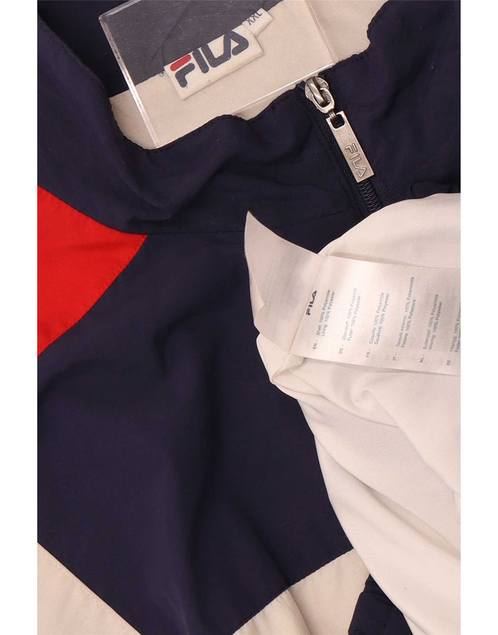 Fila Veste de survêtement graphique pour homme 2XL Bleu marine Colorblock Polyester