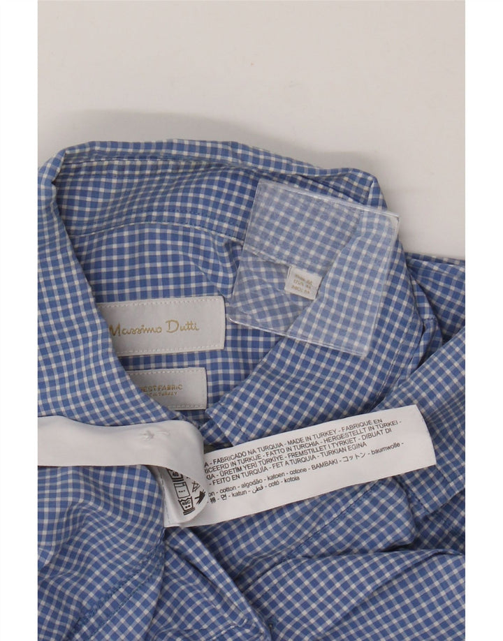 Massimo Dutti Chemise Homme Bleu Moyen Vichy Coton