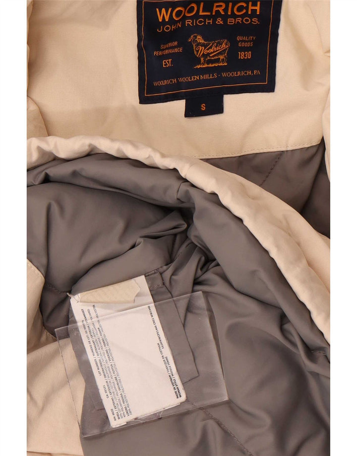 Woolrich Veste matelassée à capuche pour femme UK 10 Small Off White Cotton