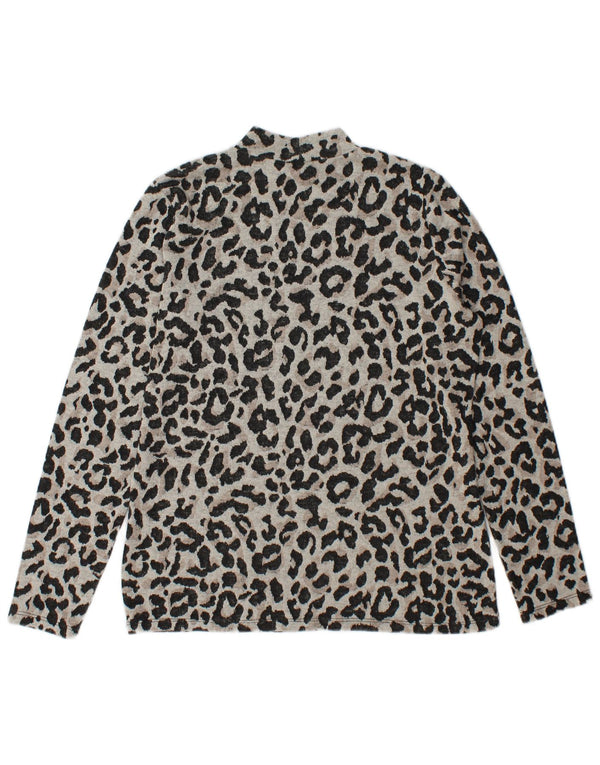 Oasis Haut Femme Manches Longues UK 44 Gris Moyen Imprimé Animal Polyester