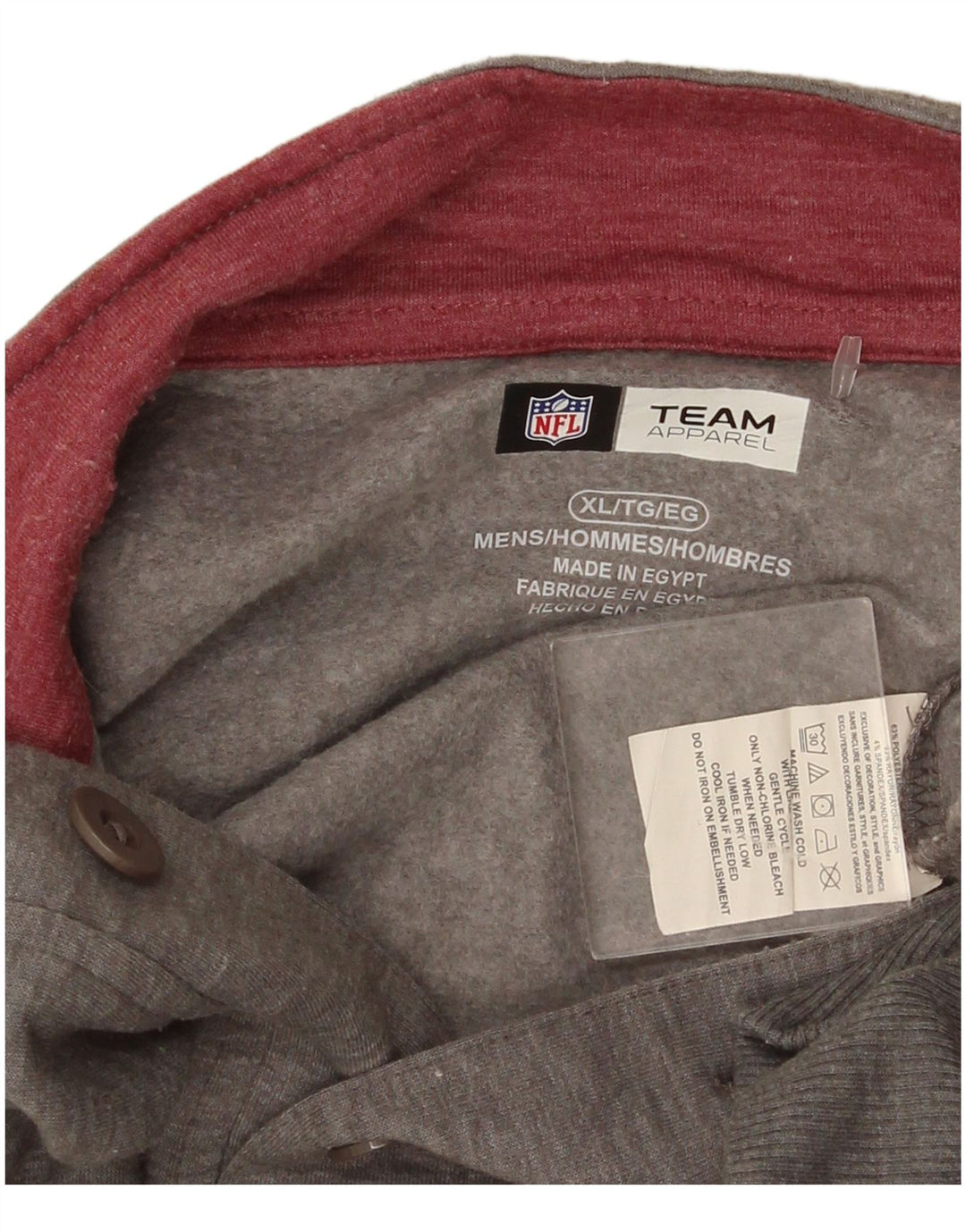 NFL Sweat-shirt à col boutonné pour homme XL Gris Colorblock Polyester