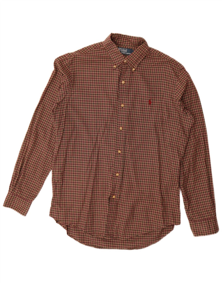 Polo Ralph Lauren Chemise en flanelle pour homme en coton à carreaux marron moyen