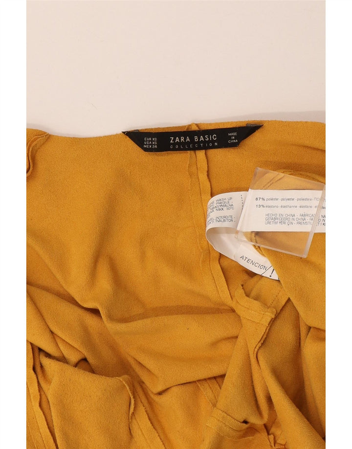Zara Veste blazer ouverte surdimensionnée pour femme UK 6 XS Jaune Polyester