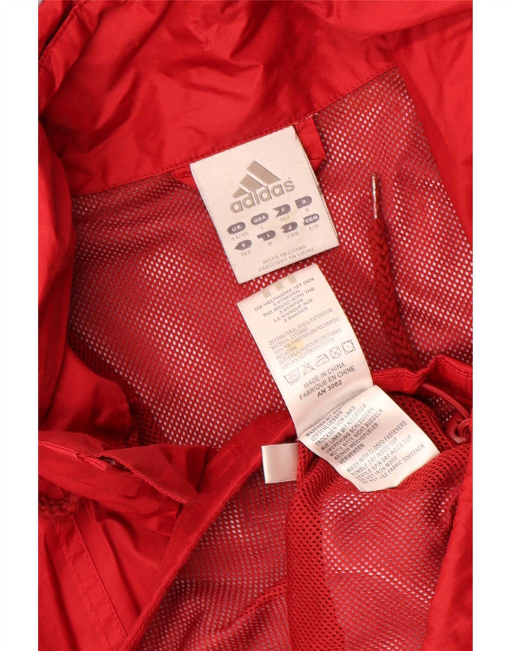 Adidas Veste de pluie à capuche pour homme UK 44/46 Large Rouge Polyamide
