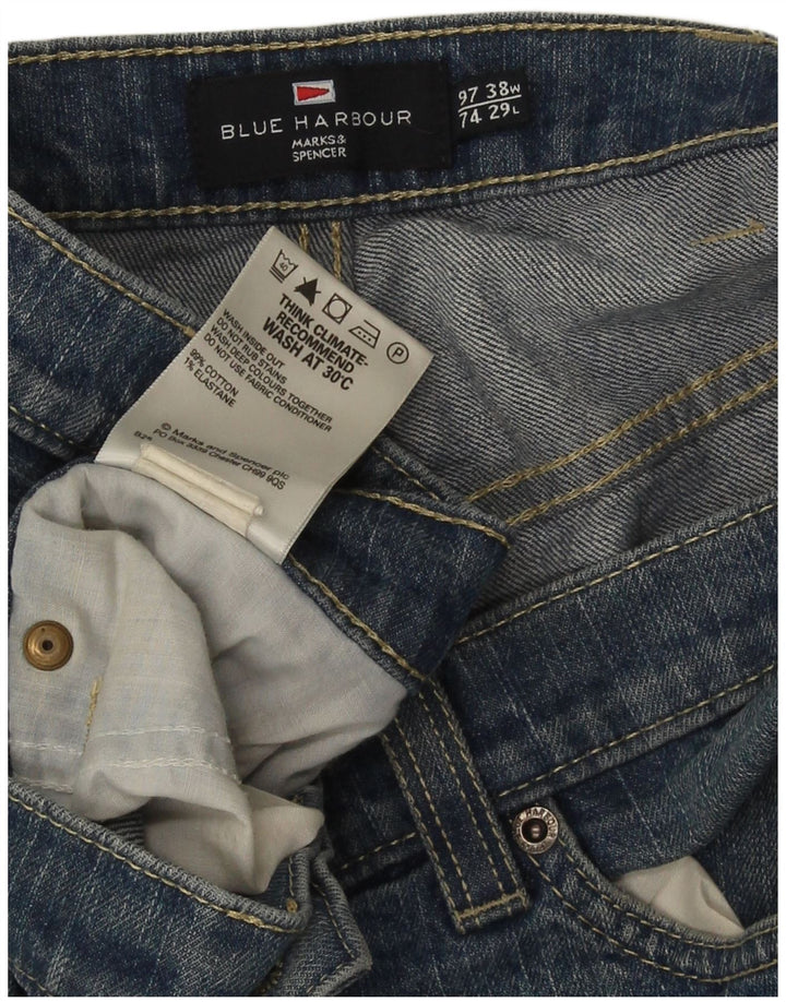 Marks & Spencer Jean Blue Harbor Regular Fit Homme W38 L29 Coton Bleu