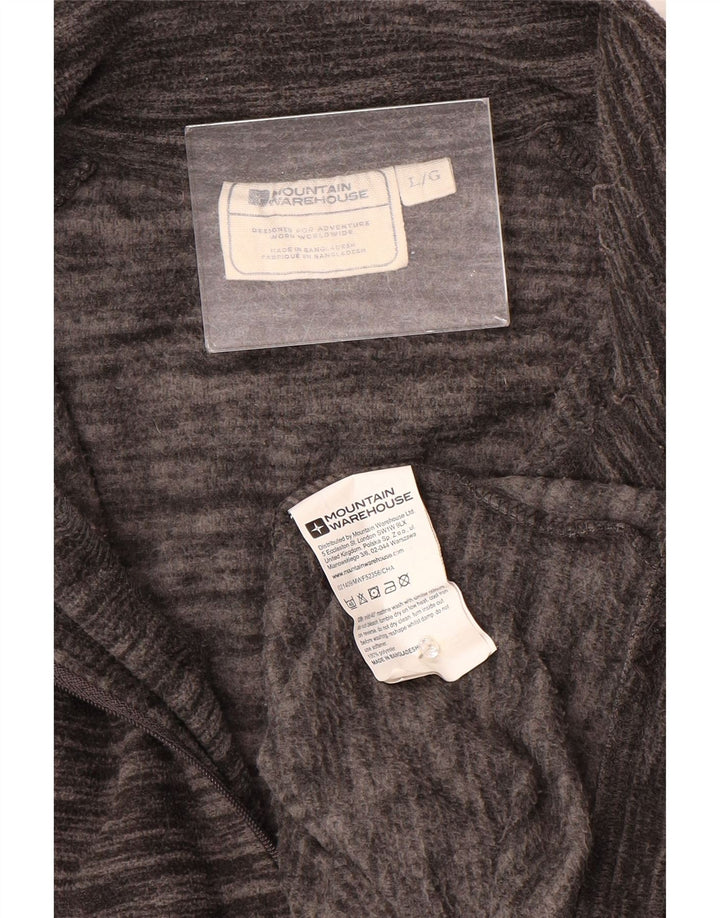 Mountain Warehouse Pull polaire à col zippé pour homme, en polyester moucheté, gris, grand
