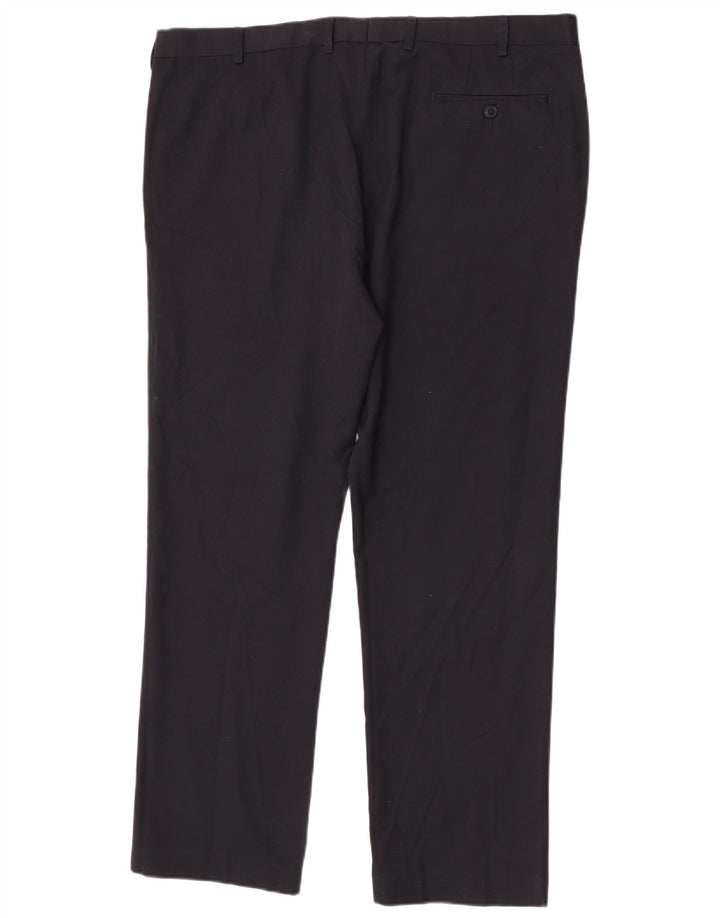Marks & Spencer Pantalon de costume coupe classique pour homme W42 L31 Bleu marine Polyester