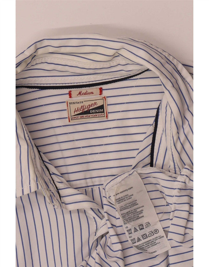 Tommy Hilfiger Chemise Regular Fit Homme Bleu Moyen Rayé Coton