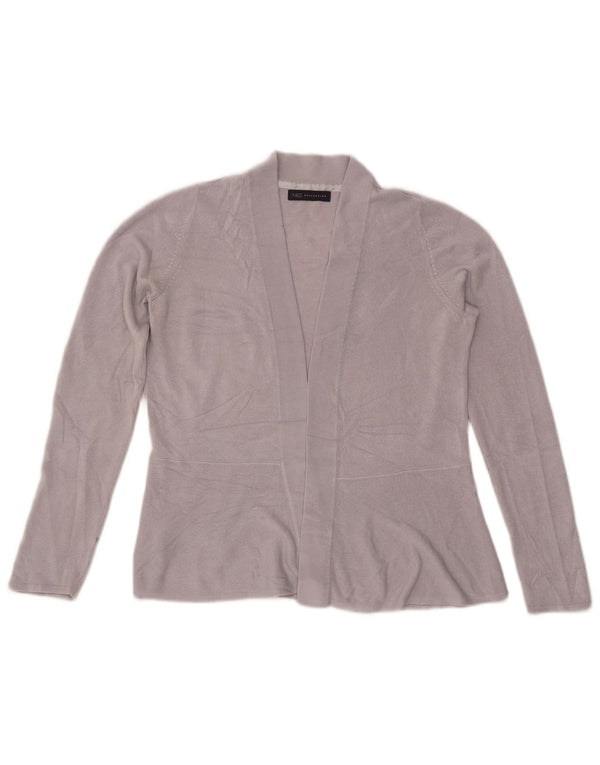 Marks & Spencer Pull Cardigan Ouvert pour Femme UK 12 Acrylique Gris Moyen