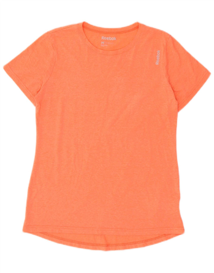 REEBOK T-Shirt Femme UK 12 Polyester Moucheté Orange Moyen