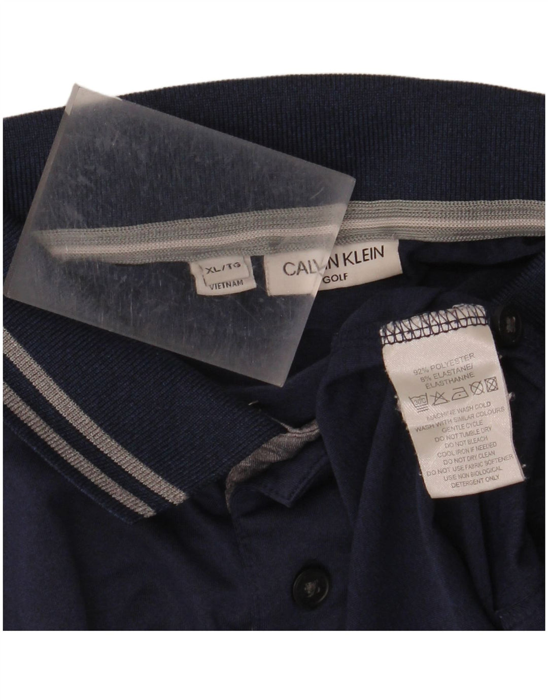 CALVIN KLEIN Polo de Golf Homme XL Bleu Marine Polyester