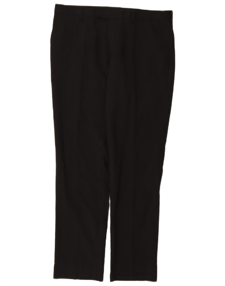 Dkny Pantalon décontracté régulier pour homme W34 L31 Laine noire