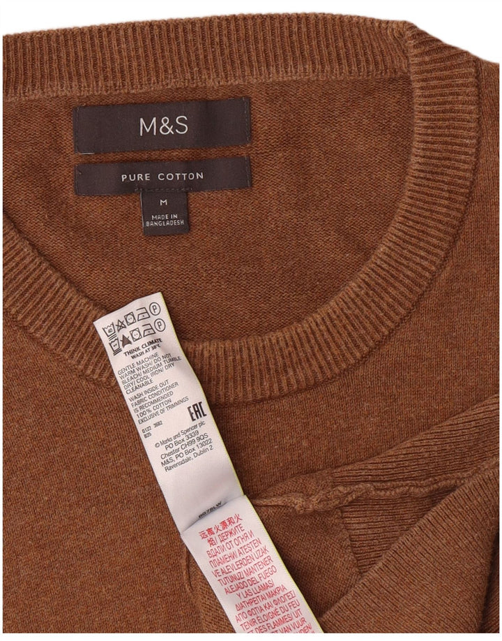 Marks & Spencer Pull à col rond pour homme en coton marron moyen