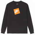 Nike Haut graphique à manches longues pour homme Petit coton noir