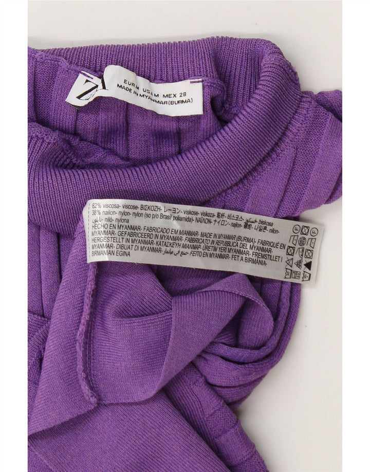 Zara Débardeur court pour femme UK 12 Viscose violet moyen