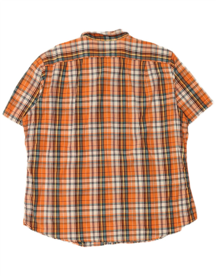 EDDIE BAUER Chemise à manches courtes pour hommes 2XL Coton à carreaux orange