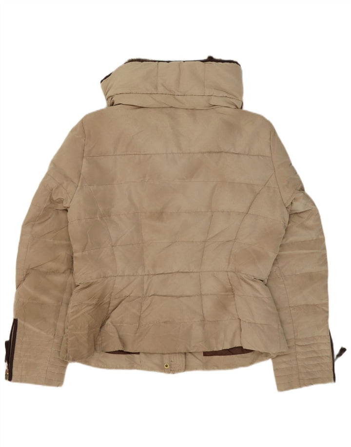 Zara Veste matelassée pour femme UK 18 XL Beige Polyester