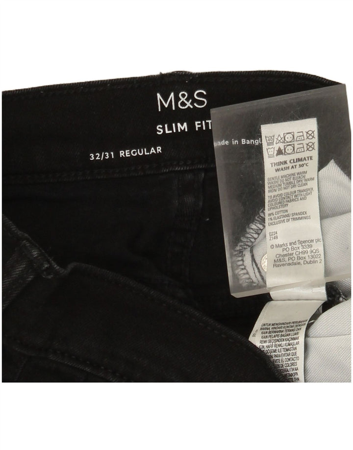 Marks & Spencer Jean Slim Regular Homme W32 L31 Coton Noir