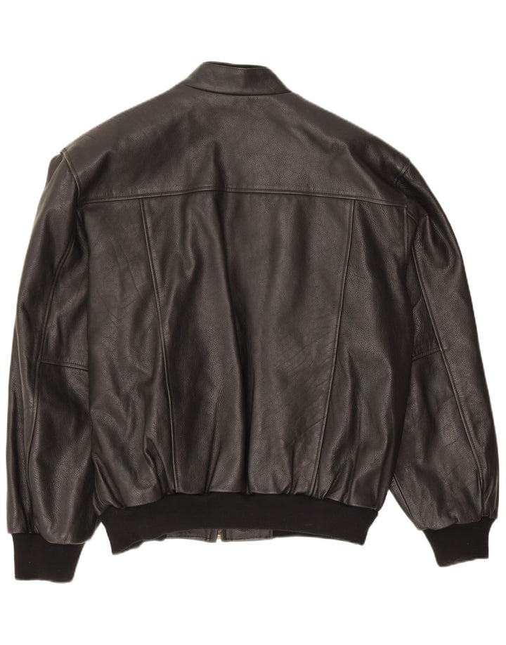 veste en cuir homme vintage UK 42 XL Noir