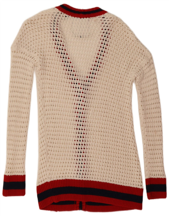 Superdry Cardigan surdimensionné pour femme UK 10 Petit colorblock blanc