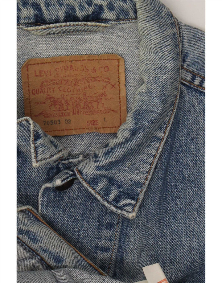 Levi's Veste en jean pour homme UK 40 Large Bleu Coton