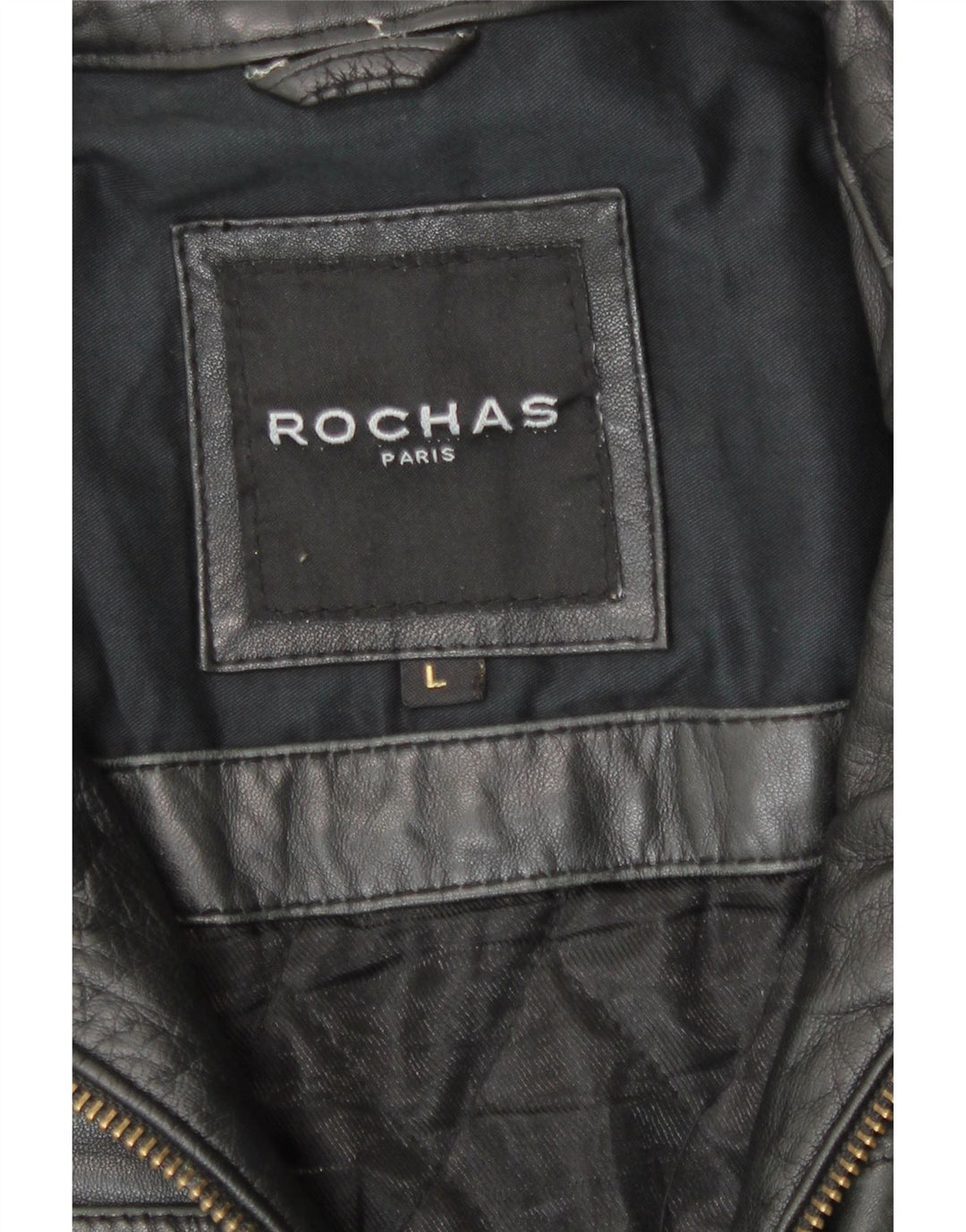 Rochas Veste en cuir pour homme UK 40 Grand cuir noir