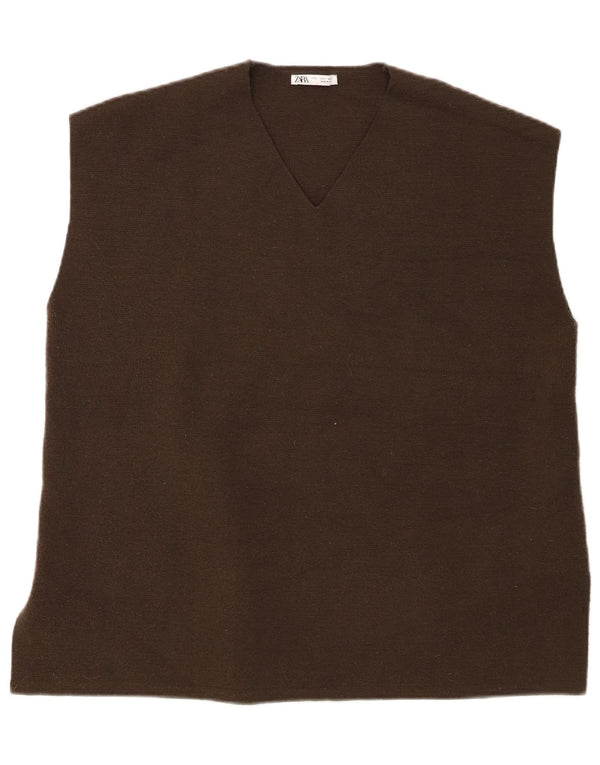 Zara Femme Débardeur UK 16 Large Vert Polyester