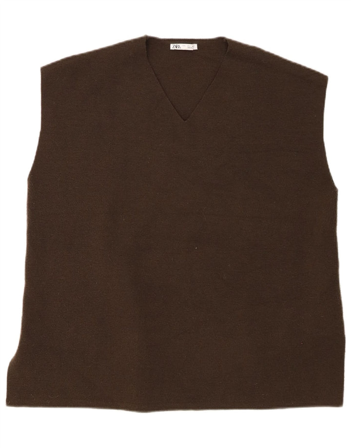 Zara Femme Débardeur UK 16 Large Vert Polyester