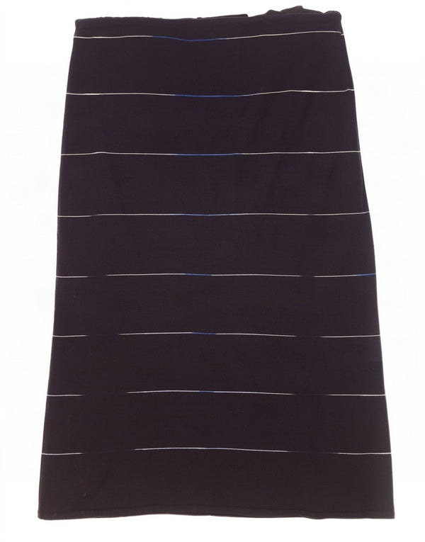 Missoni Sport Jupe Trapèze Femme W34 Large Laine Rayée Bleu Marine
