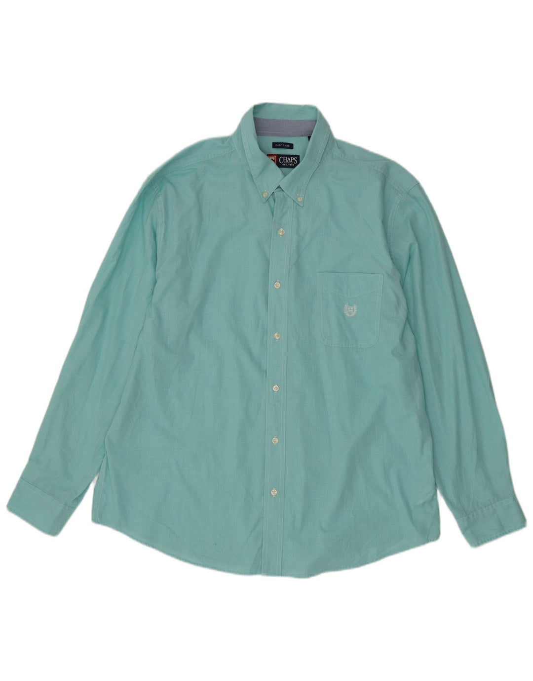 Chaps Chemise Homme 2XL Turquoise Pied-de-Poule Coton